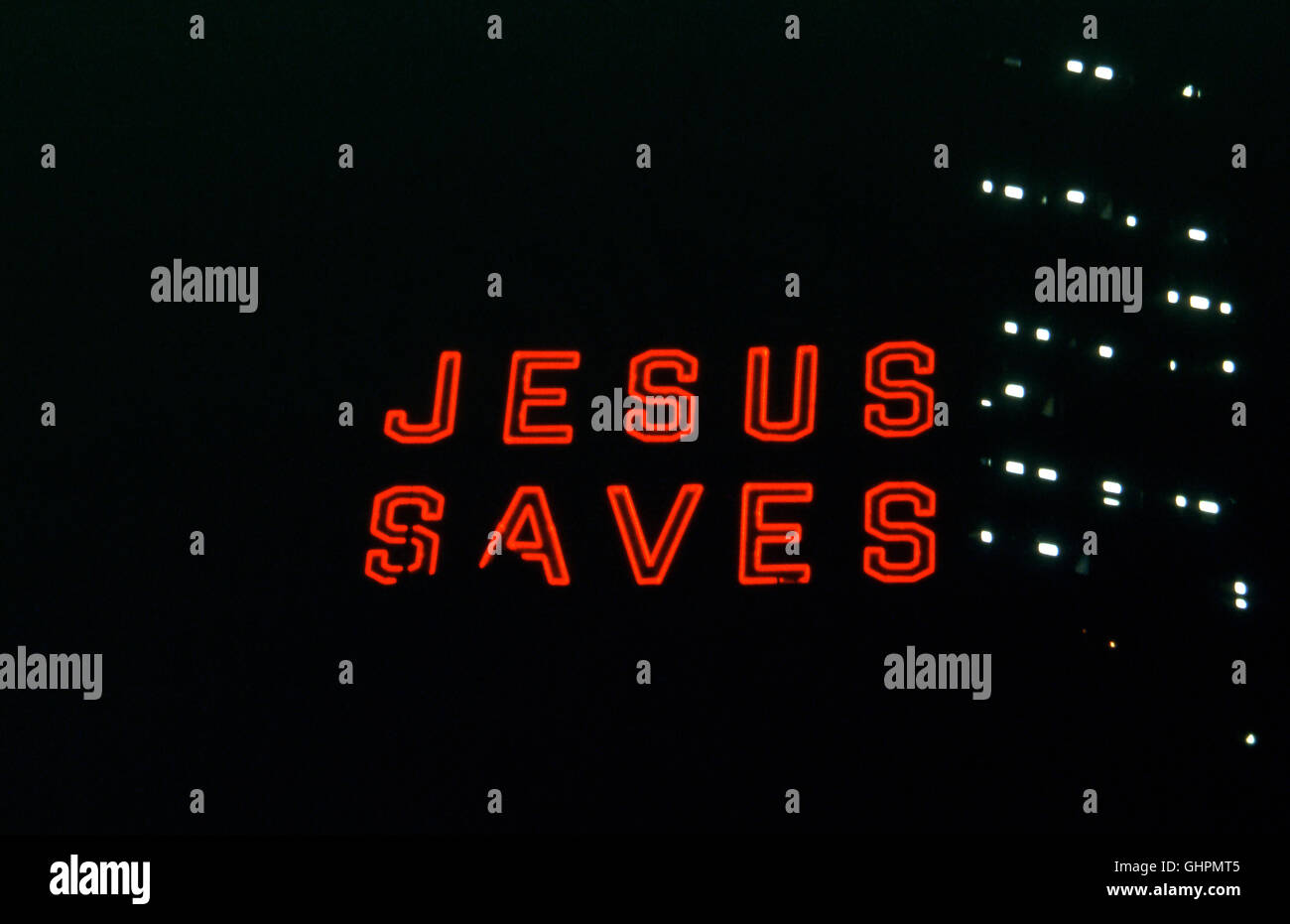 Jesus saves neon hi-res stock photography and images - Alamy