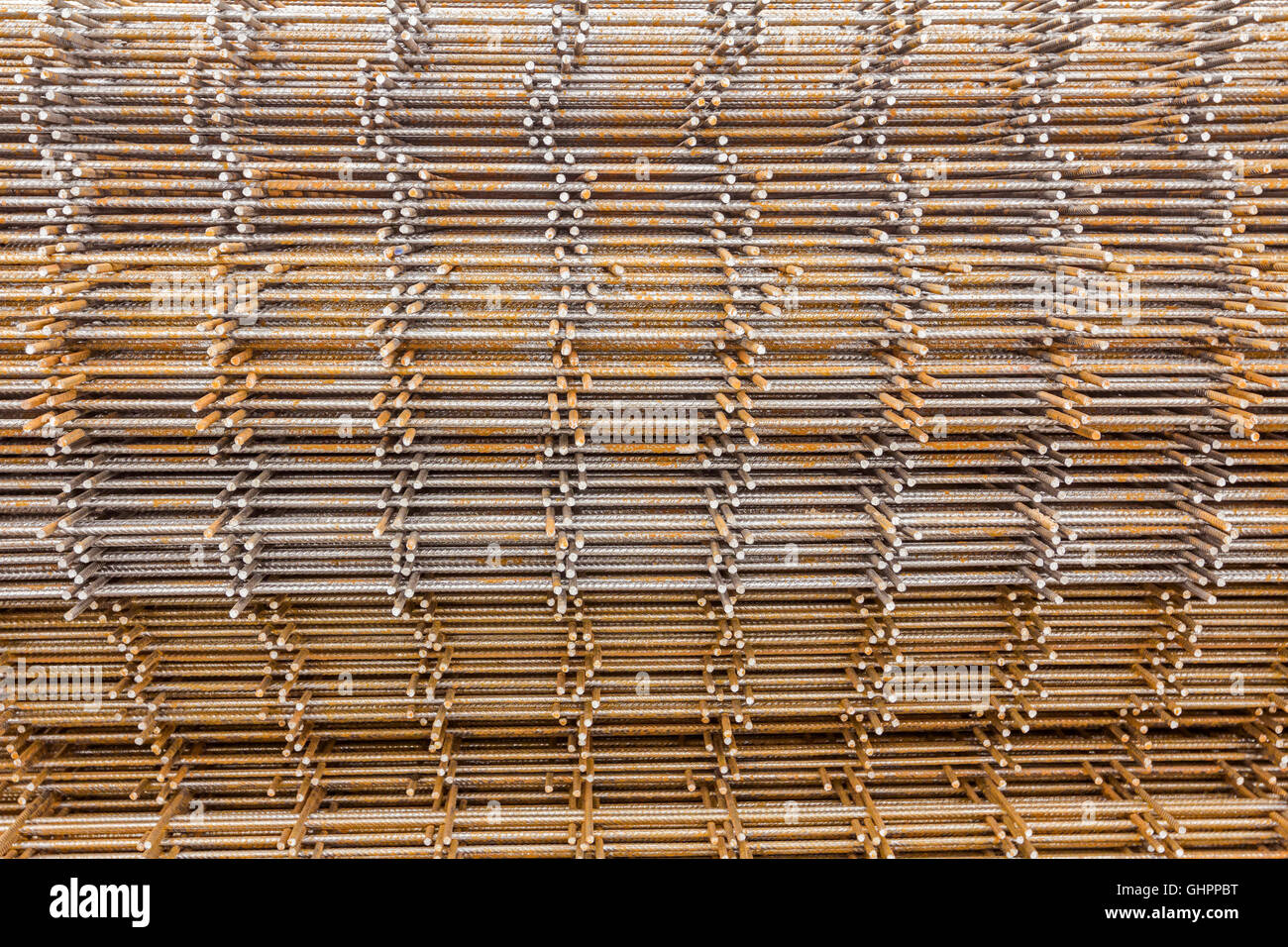Spikes of rebar grid, reinforcing mesh, steel bars stacked for construction Stock Photo Alamy