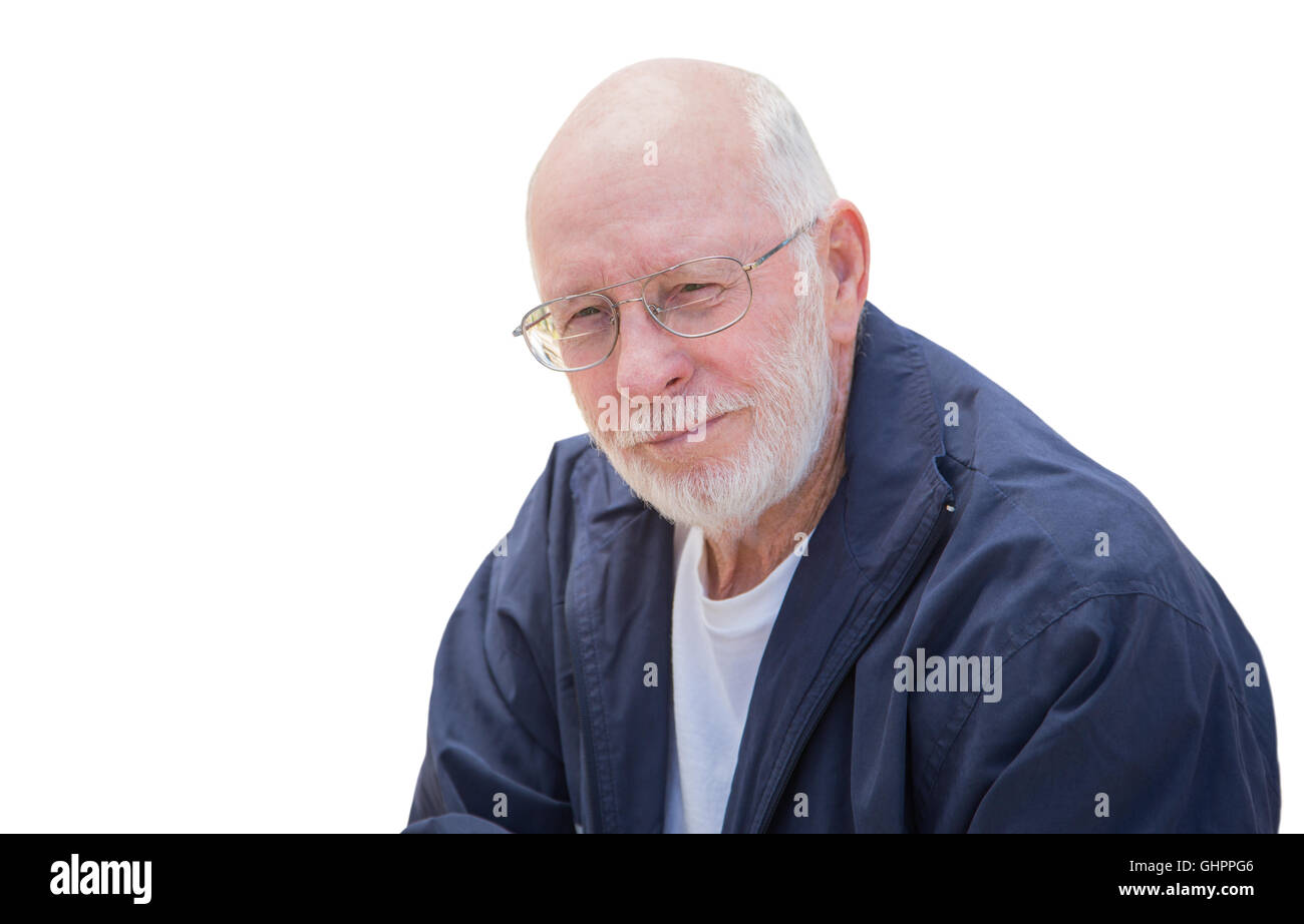 Handsome Happy Senior Man Portrait Isolated on a White Background Stock ...