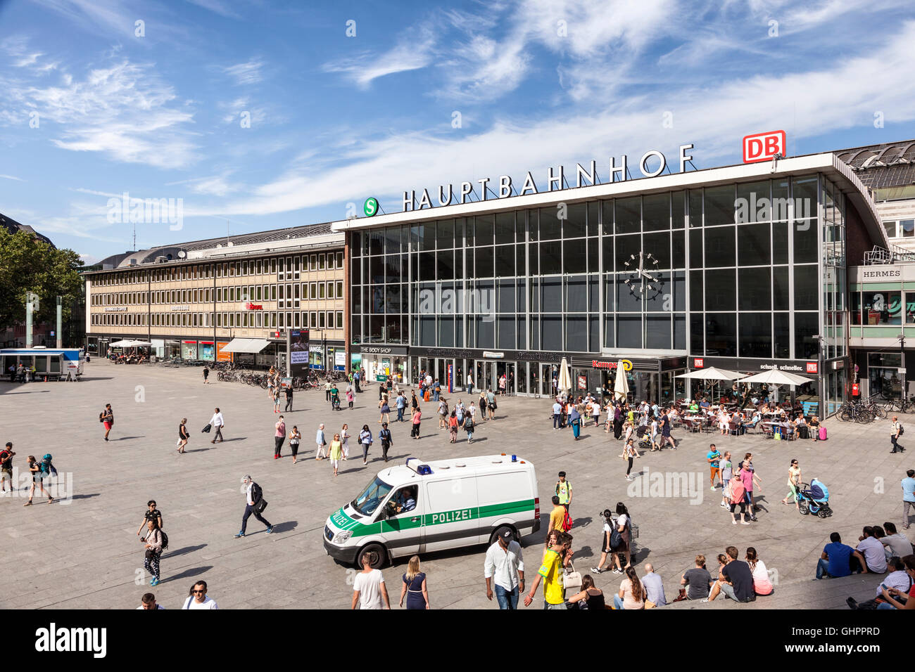 Central train station (german Hauptbahnhof) in the city of Cologne, Germany Stock Photo