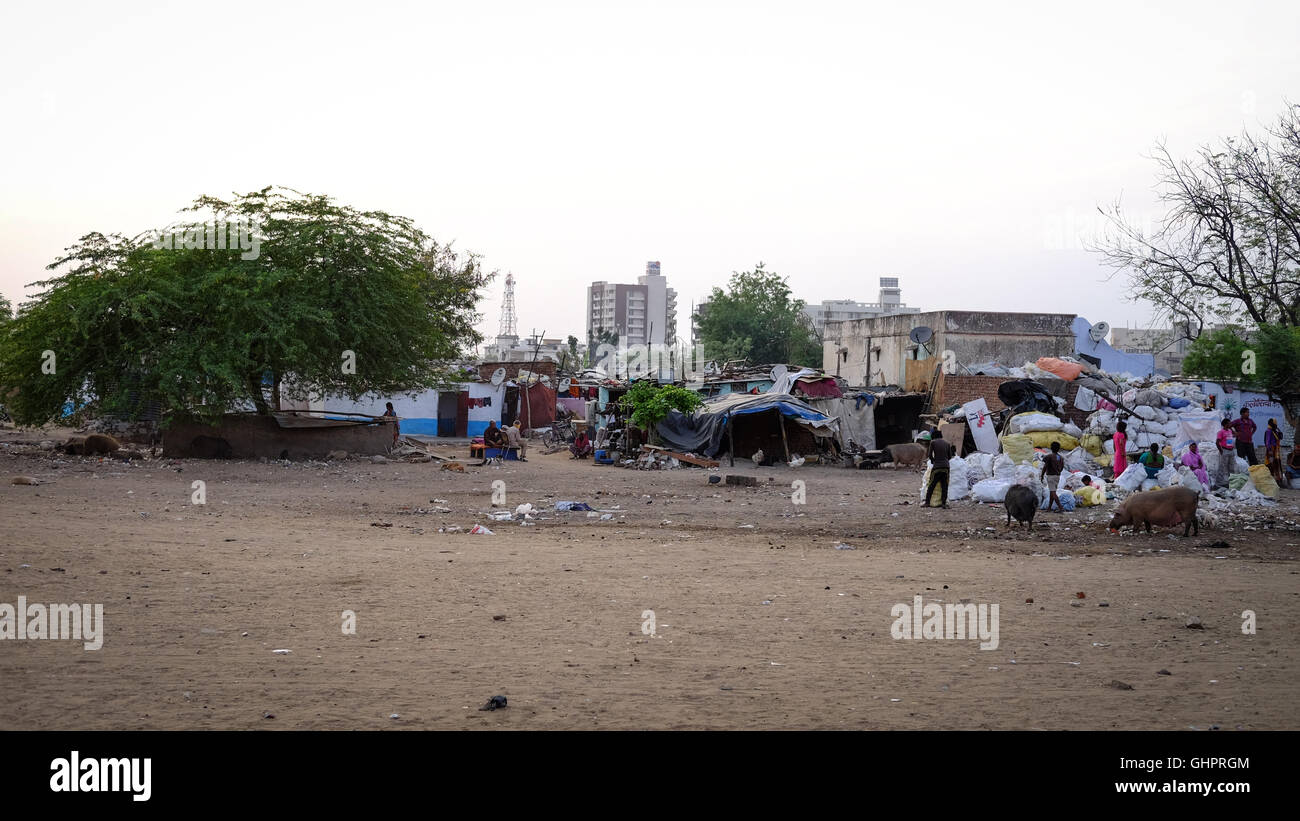 Indian slum Stock Photo