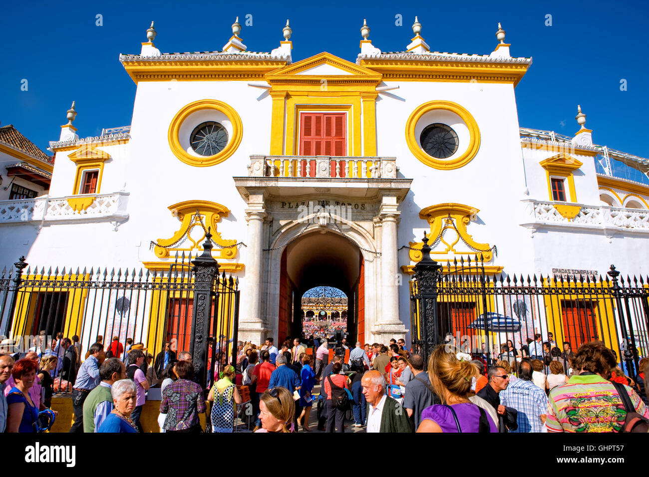 Maestranza bullring in Sevilla , Spain Stock Photo