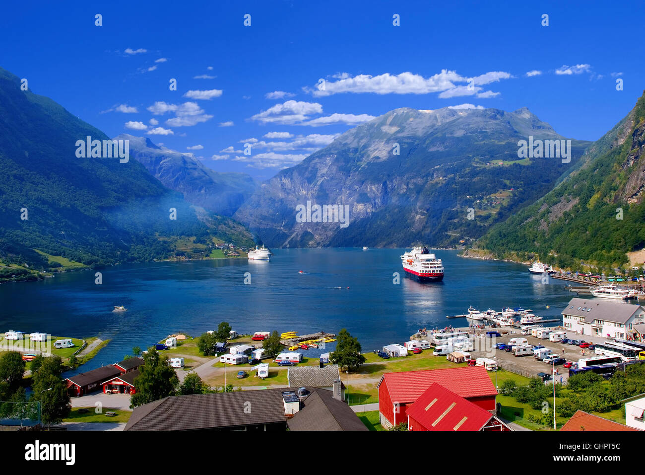 Geiranger fjord in Norway Stock Photo