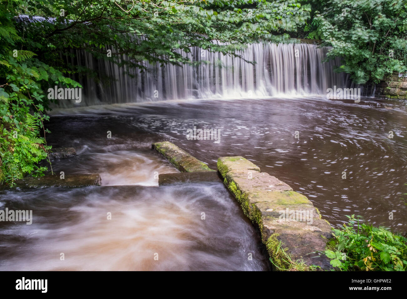 A fish ladder used for the fish to climb back to their spawning grounds ...