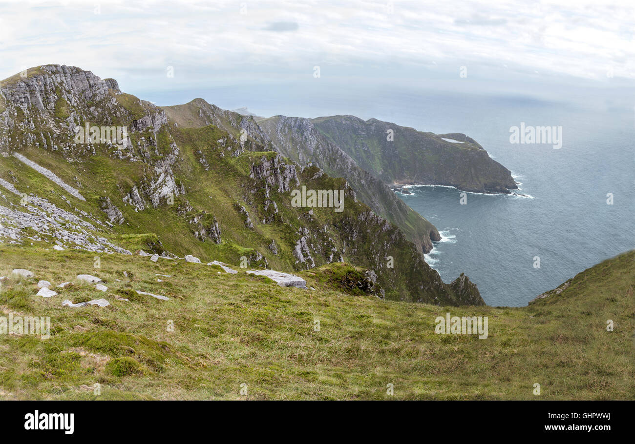 This is Slieve League the highest sea cliffs in Europe Stock Photo