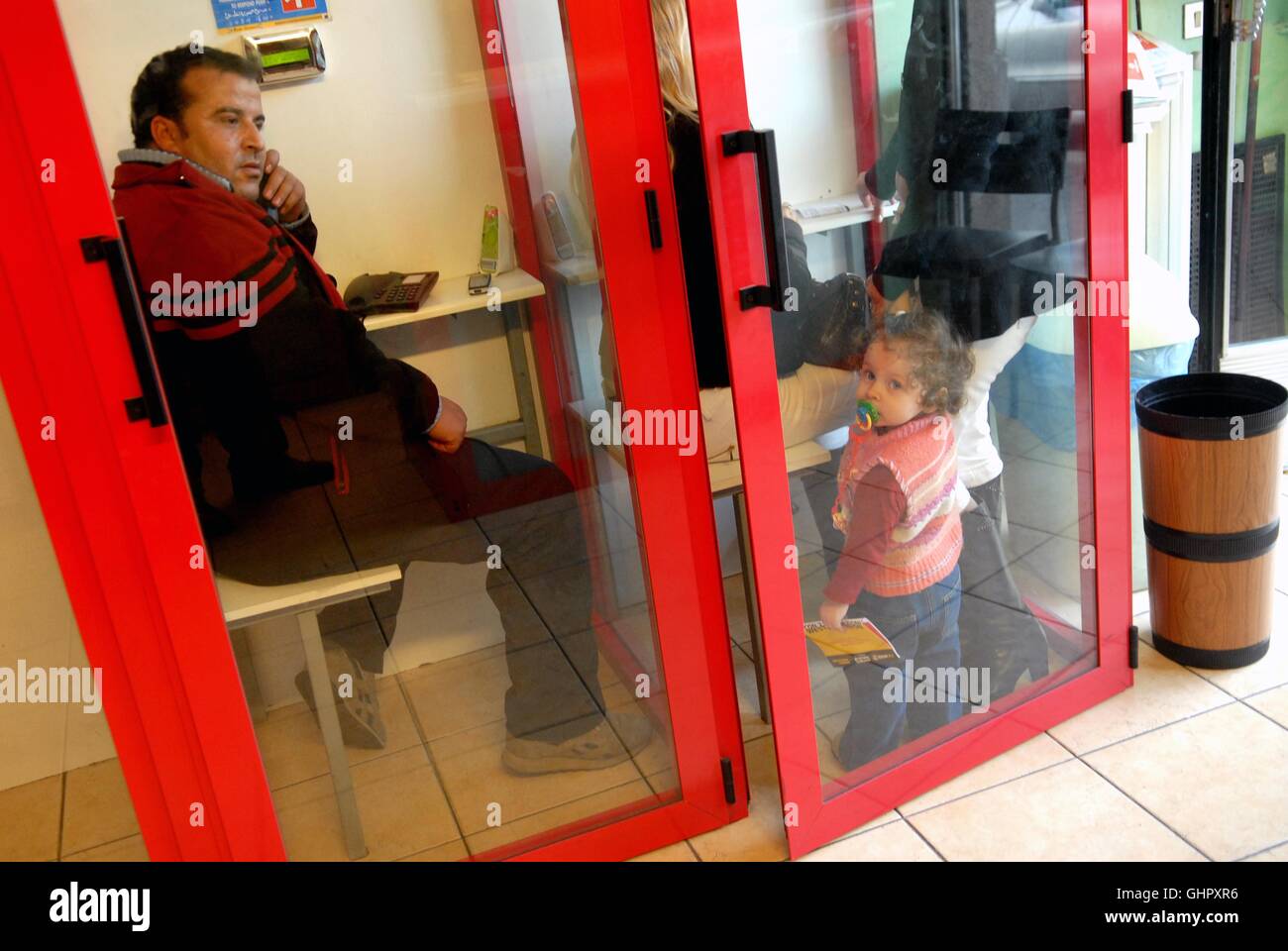 Milan (Italy), phone center and Internet shop Stock Photo - Alamy
