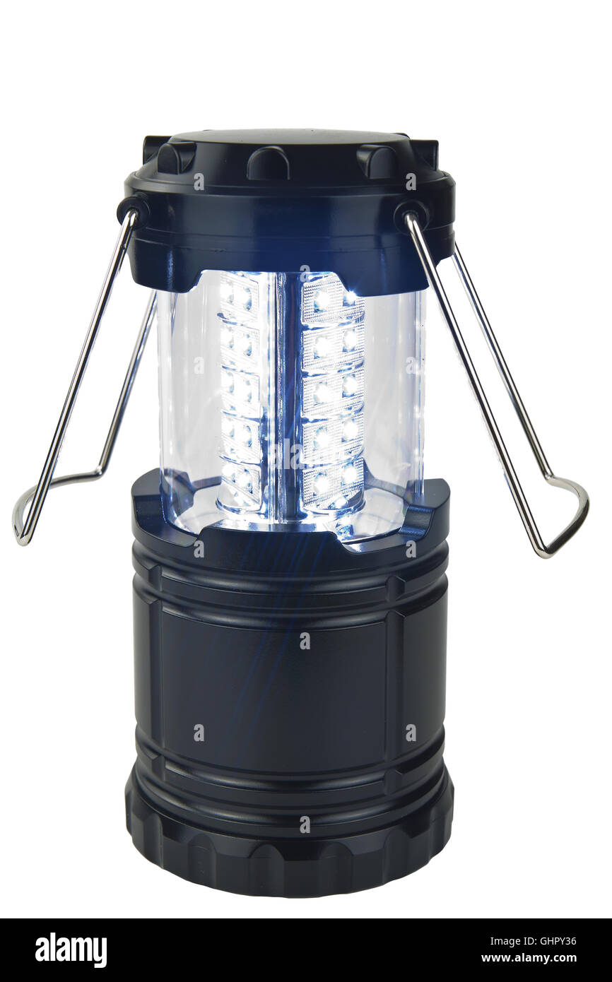 LED camping lamp isolated on white background Stock Photo Alamy