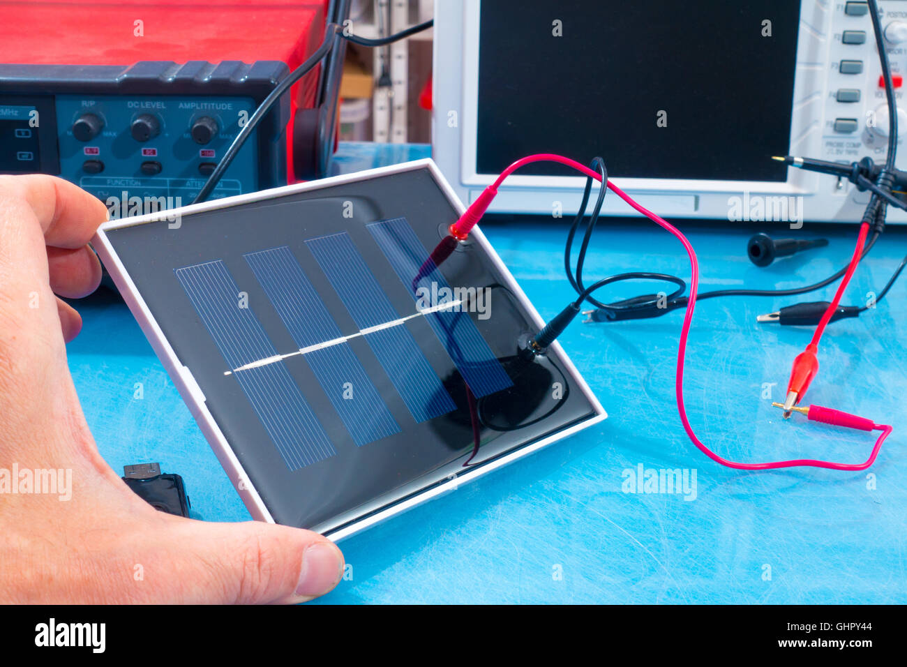 solar cell research in electronics laboratory Stock Photo - Alamy
