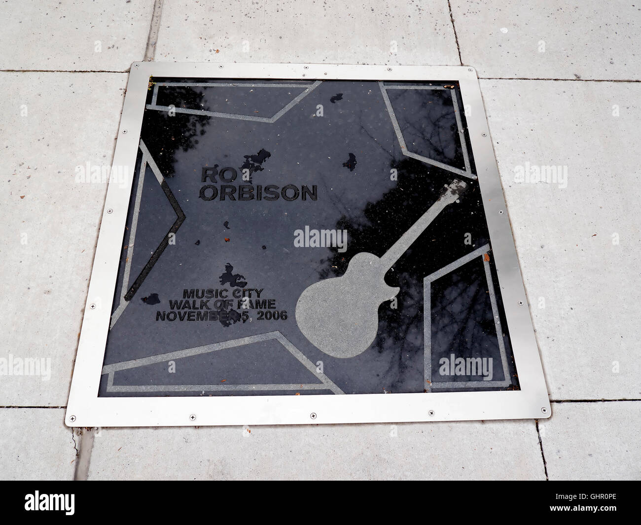 Walk of Stars on the pavement outside the Country Music Hall of Fame in Nashville Tennessee USA Stock Photo