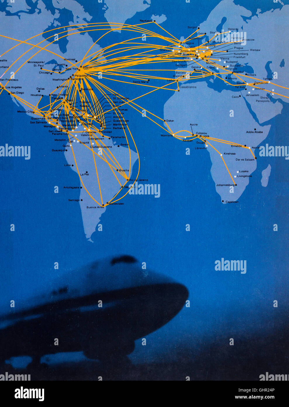 Pan Am World Routes Stock Photo Alamy