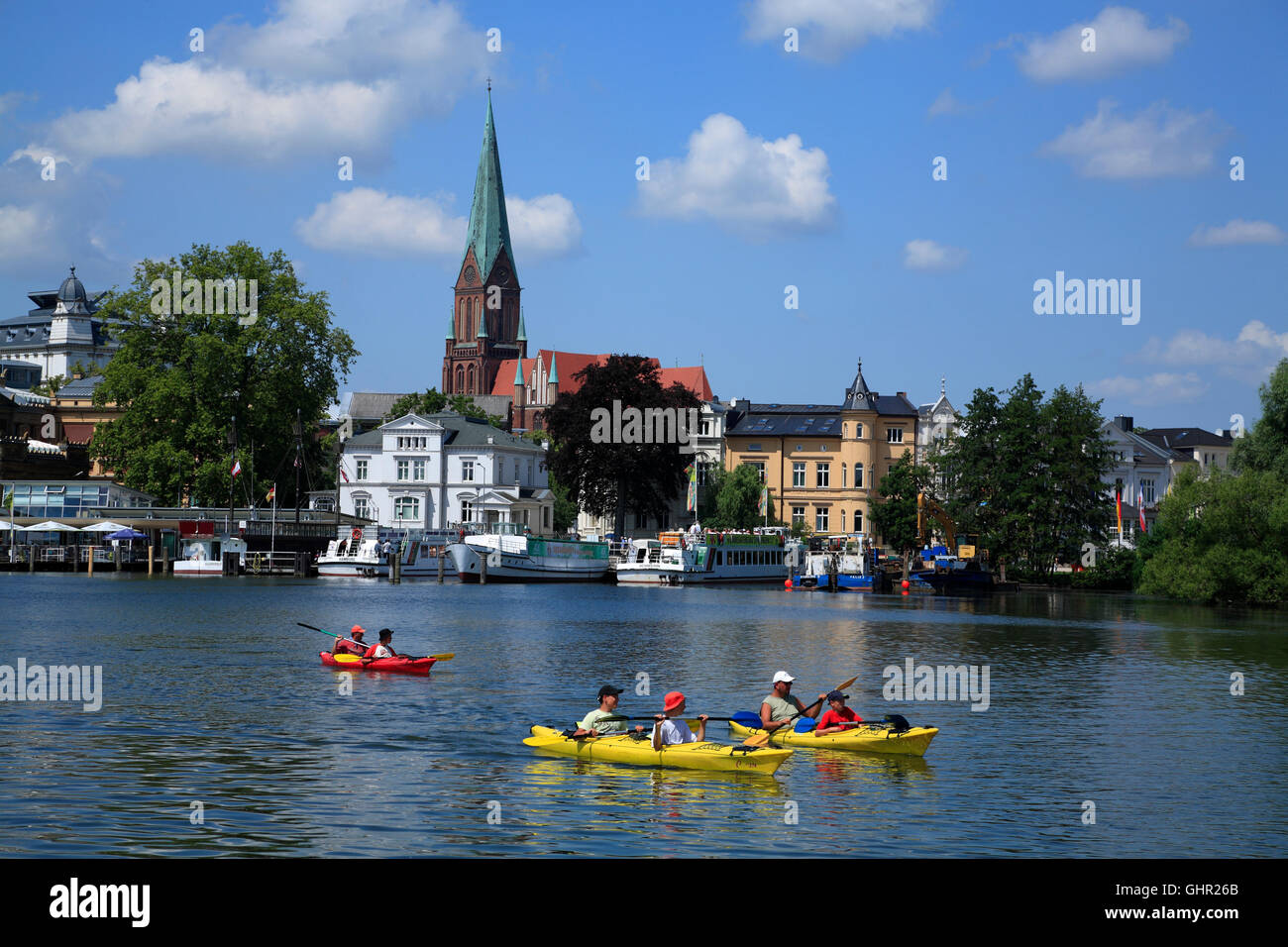 Schwerin,Canoe-Tour on Schweriner See, Schwerin, Mecklenburg Western Pomerania, Germany, Europe Stock Photo