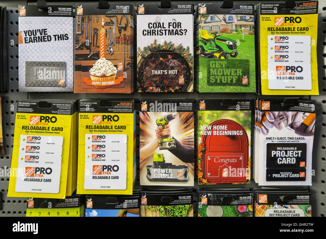 Home Depot Prepaid Gift Cards Display, USA Stock Photo - Alamy