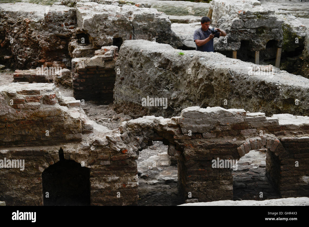 ROMANIA Banat, Timisoara, old town,  archaeological excavation / RUMAENIEN Banat, Temeswar, archaeologische Ausgrabungen in der Altstadt Stock Photo
