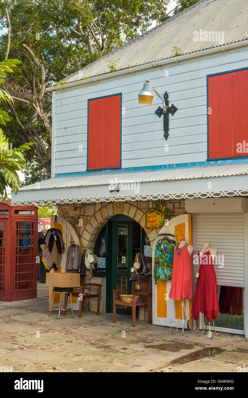 Shop and Restaurant At Redcliffe Quay St John's Antigua Stock Photo