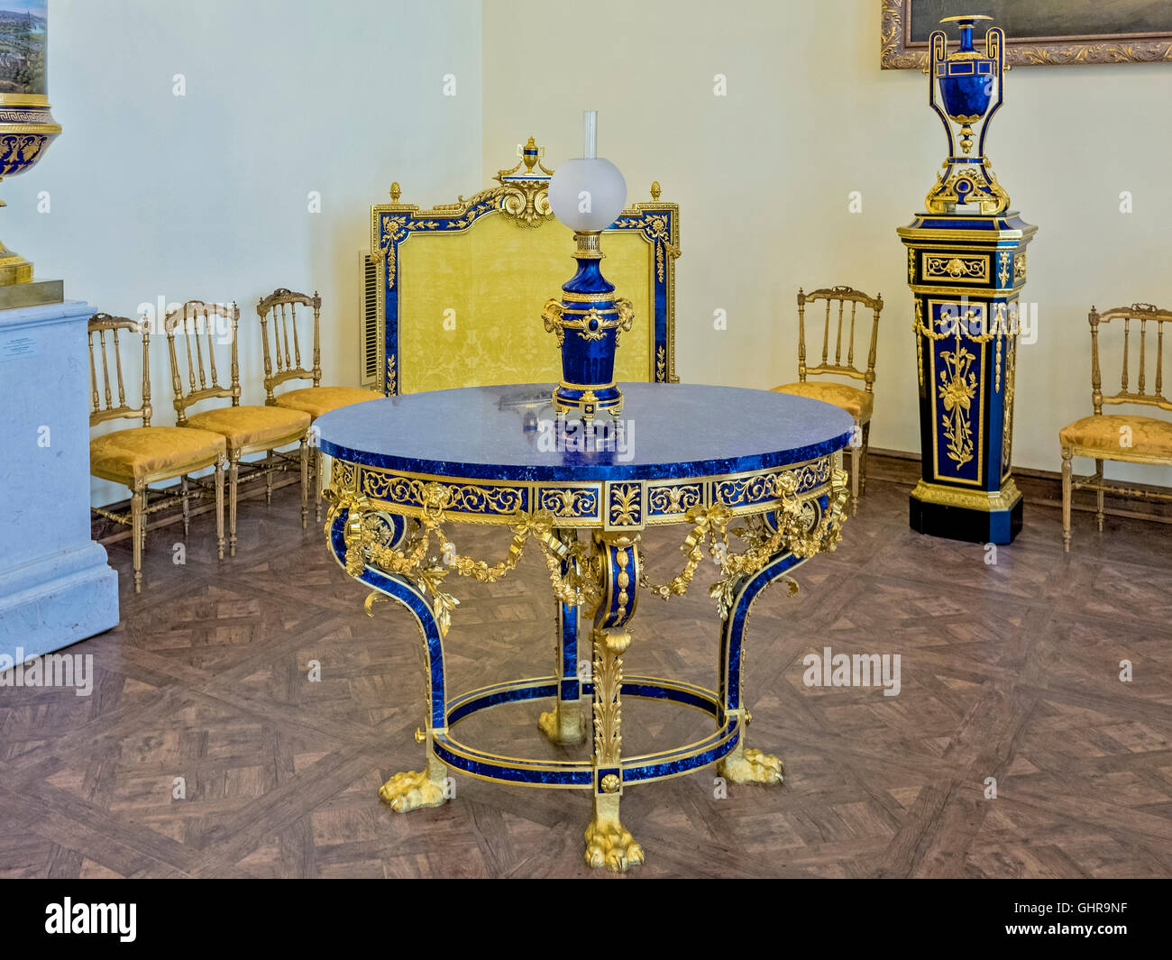 A Reception Room Catherine Palace Pushkin Saint Petersburg Russia Stock Photo