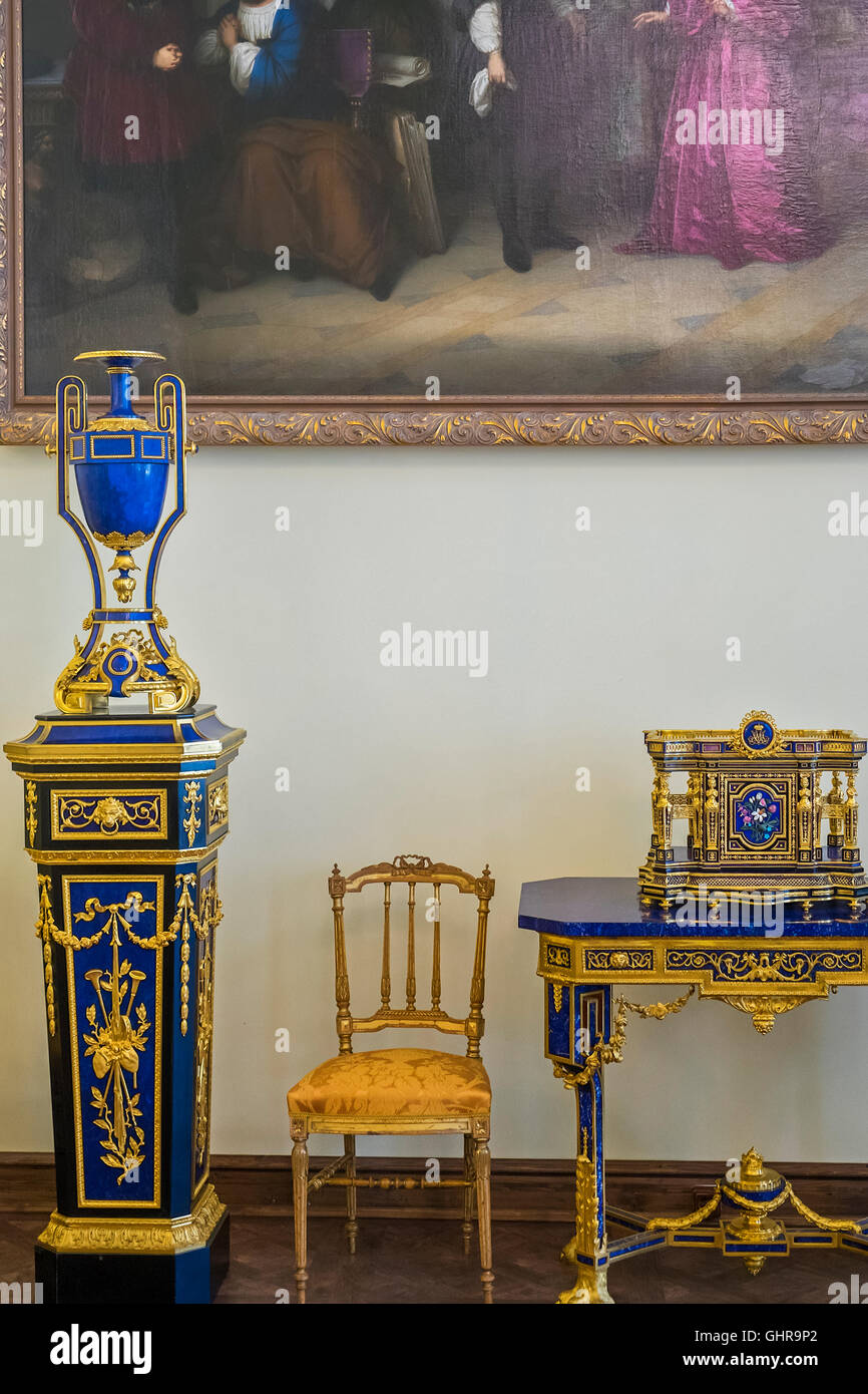 A Reception Room Catherine Palace Pushkin Saint Petersburg Russia Stock Photo