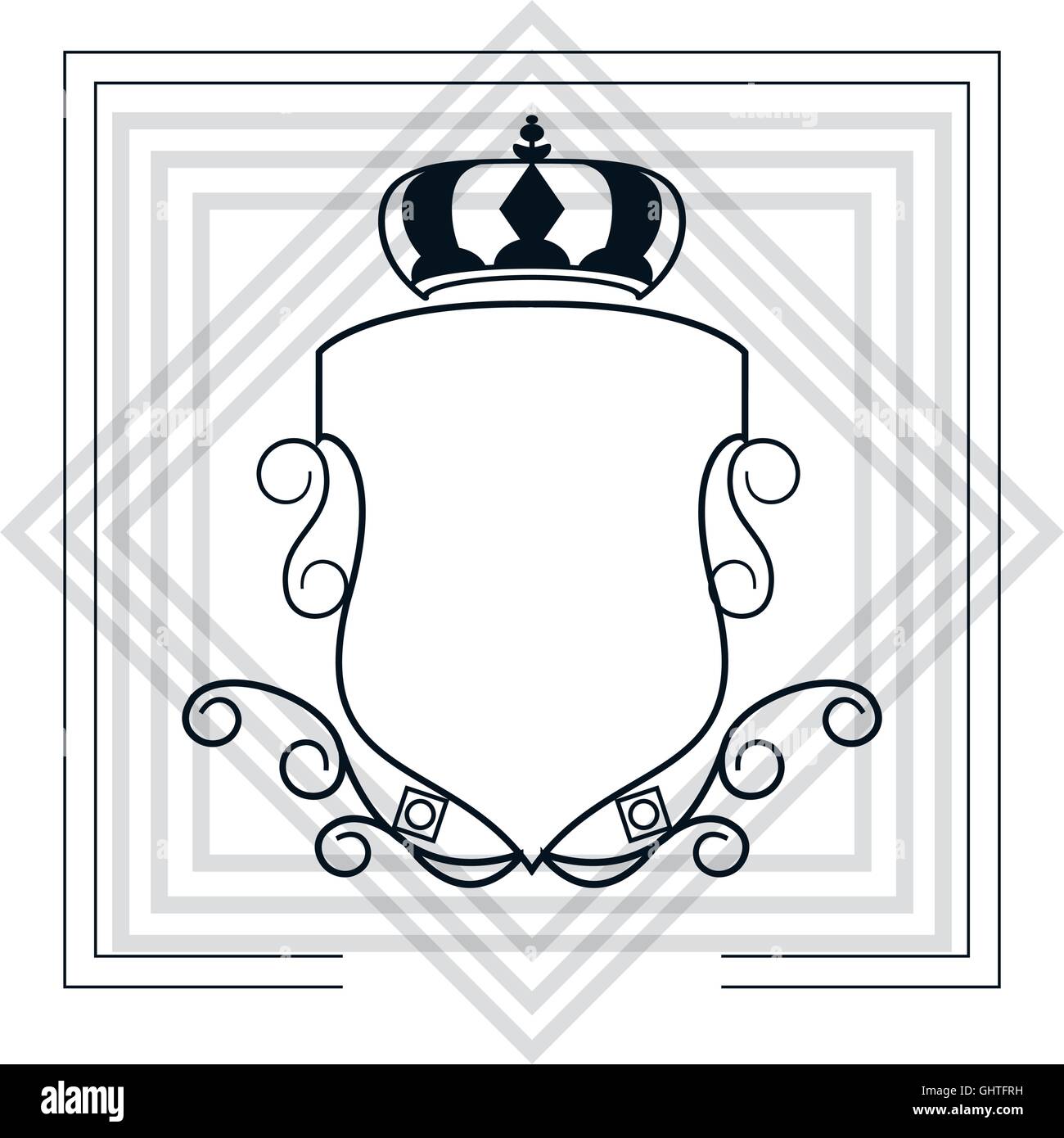 decorative vintage frame with crown icon Stock Vector Image & Art - Alamy