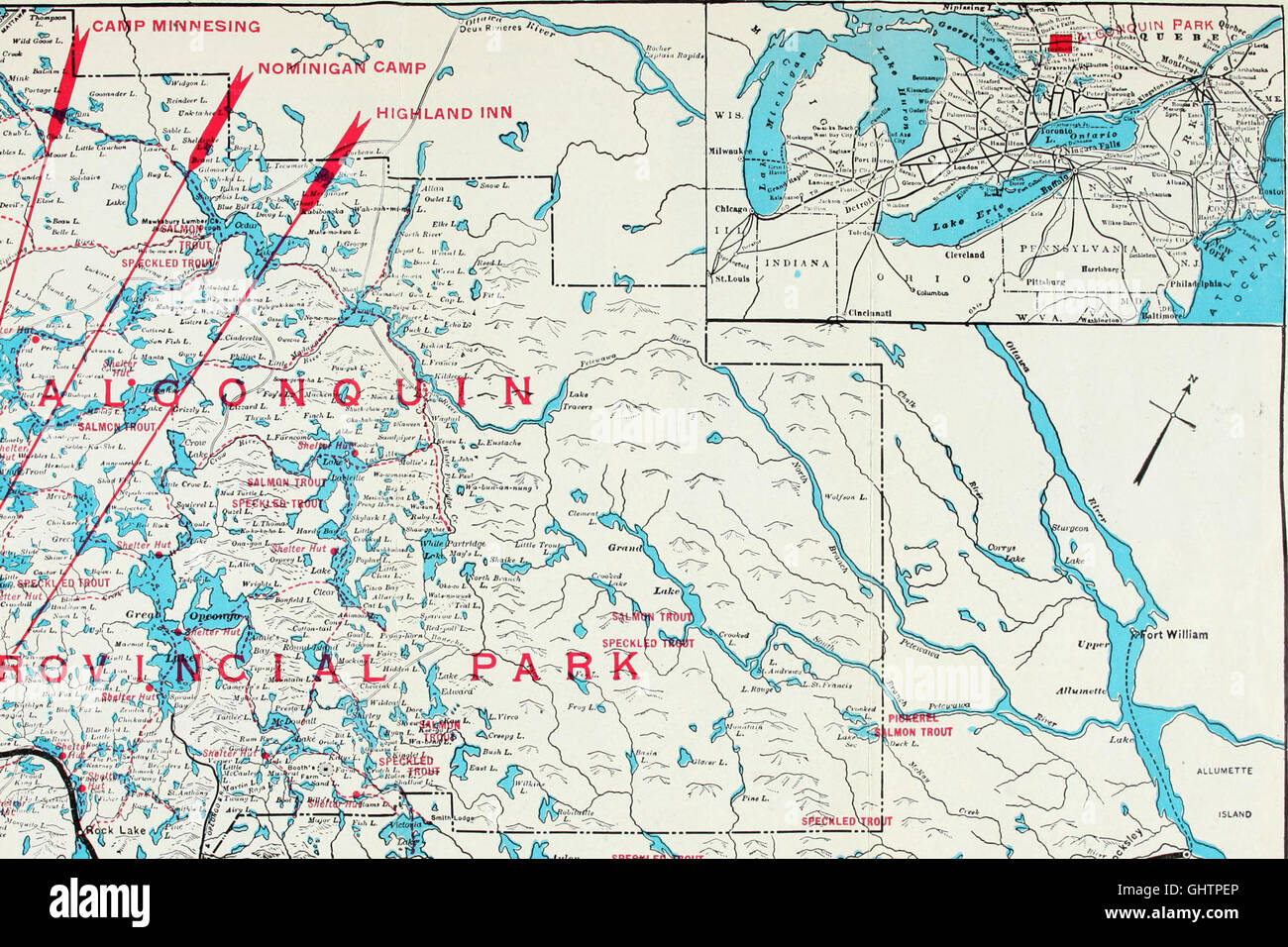 Map of algonquin provincial park hires stock photography and images