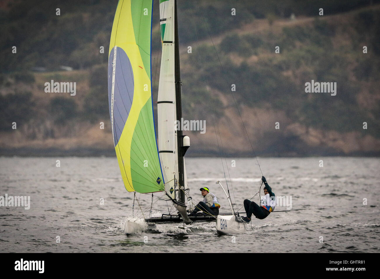 Rio De Janeiro, Brazil. 10th August, 2016. 2016 SAILING OLYMPICS - Samuel Albrecht and Isabel Swan (BRA) during the candle Rio Olympics 2016 held at Marina da Glória, in Guanabara Bay. Credit:  Foto Arena LTDA/Alamy Live News Stock Photo