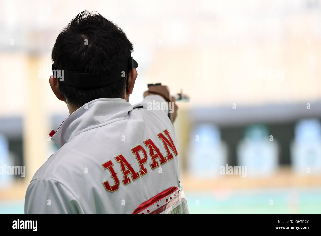 Rio De Janeiro, Brazil. 10th August, 2016. RIO 2016 OLYMPICS SHOOTING - MATSUDA Tomoyuki (JPN) in the men&#39;s 50m pistol category during the Olympics Shooting 2016 held at the Olympic Shooting Cen NOT AVAILABLE FOR LICENSINGSING IN CHINA (Photo: Celso Pupo/Fotoarena) Credit:  Foto Arena LTDA/Alamy Live News Stock Photo