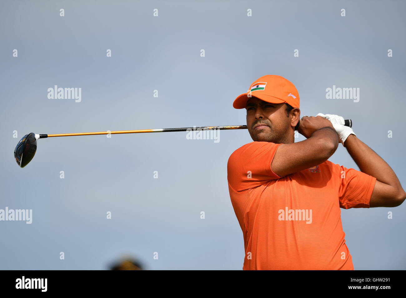 Rio de Janeiro, Brazil. 11th Aug, 2016. Anirban Lahiri of India during the Men's Individual Stroke Play Round 1 of the Golf events during the Olympic Games at the Olympic Golf Course in Rio de Janeiro, Brazil, 11 August 2016. Photo: Lukas Schulze/dpa/Alamy Live News Stock Photo