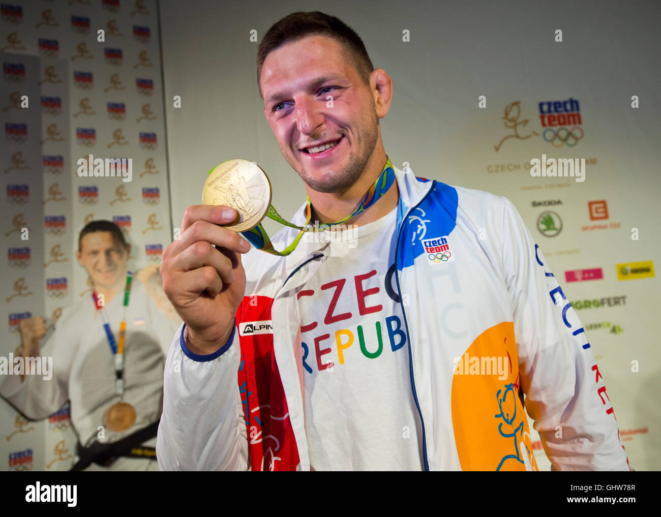Rio de Janeiro, Brazil. 8th Aug, 2016. Gold medalist Lukas Krpalek of ...