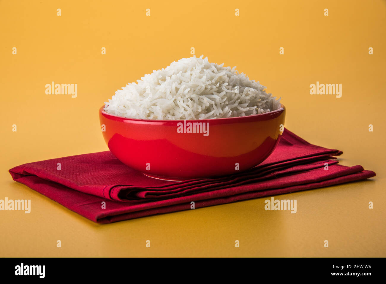 basmati rice in a brass bowl, cooked basmati rice, cooked plain rice ...