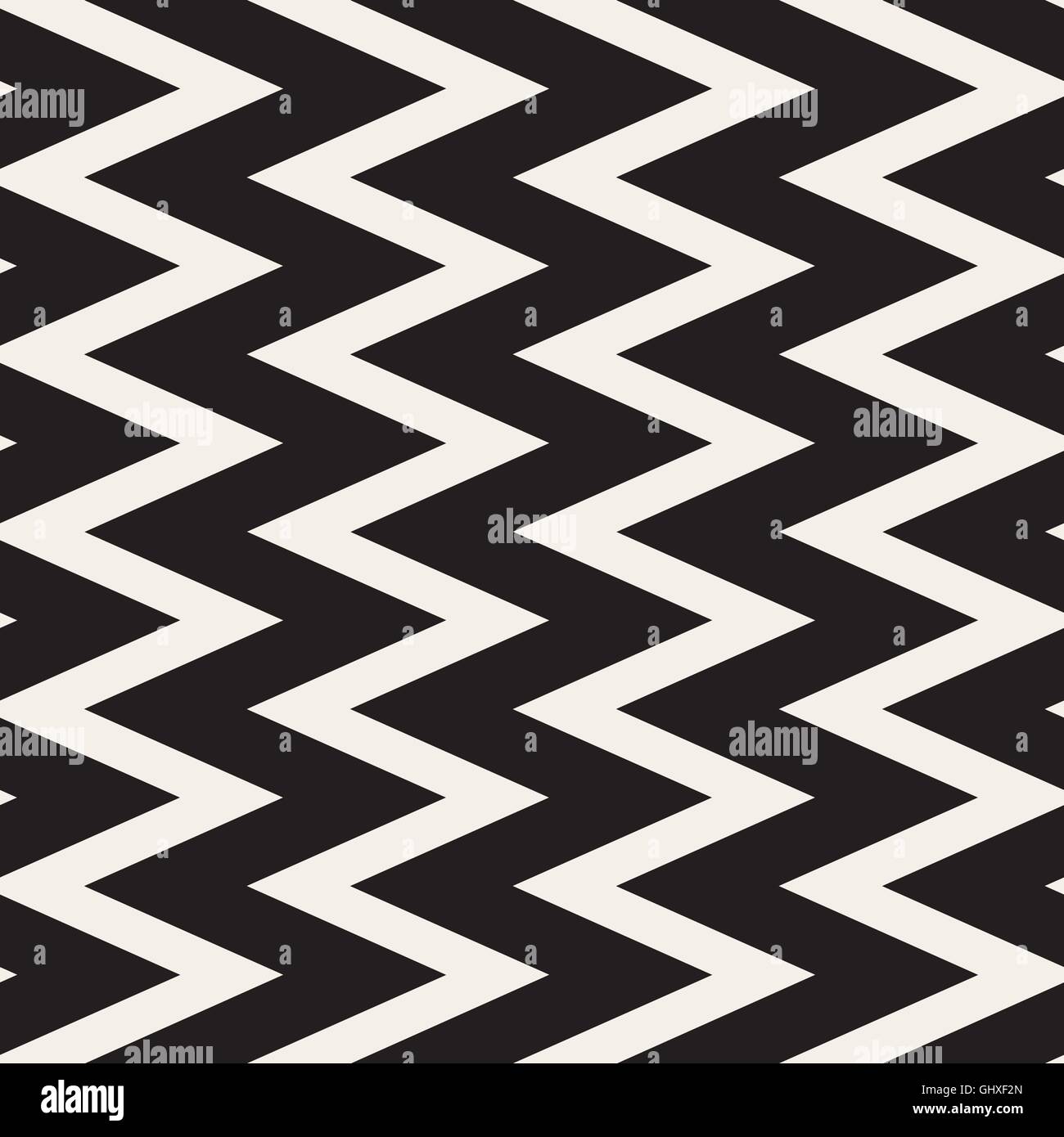 Vector Seamless Black and White ZigZag Lines Geometric Pattern Stock