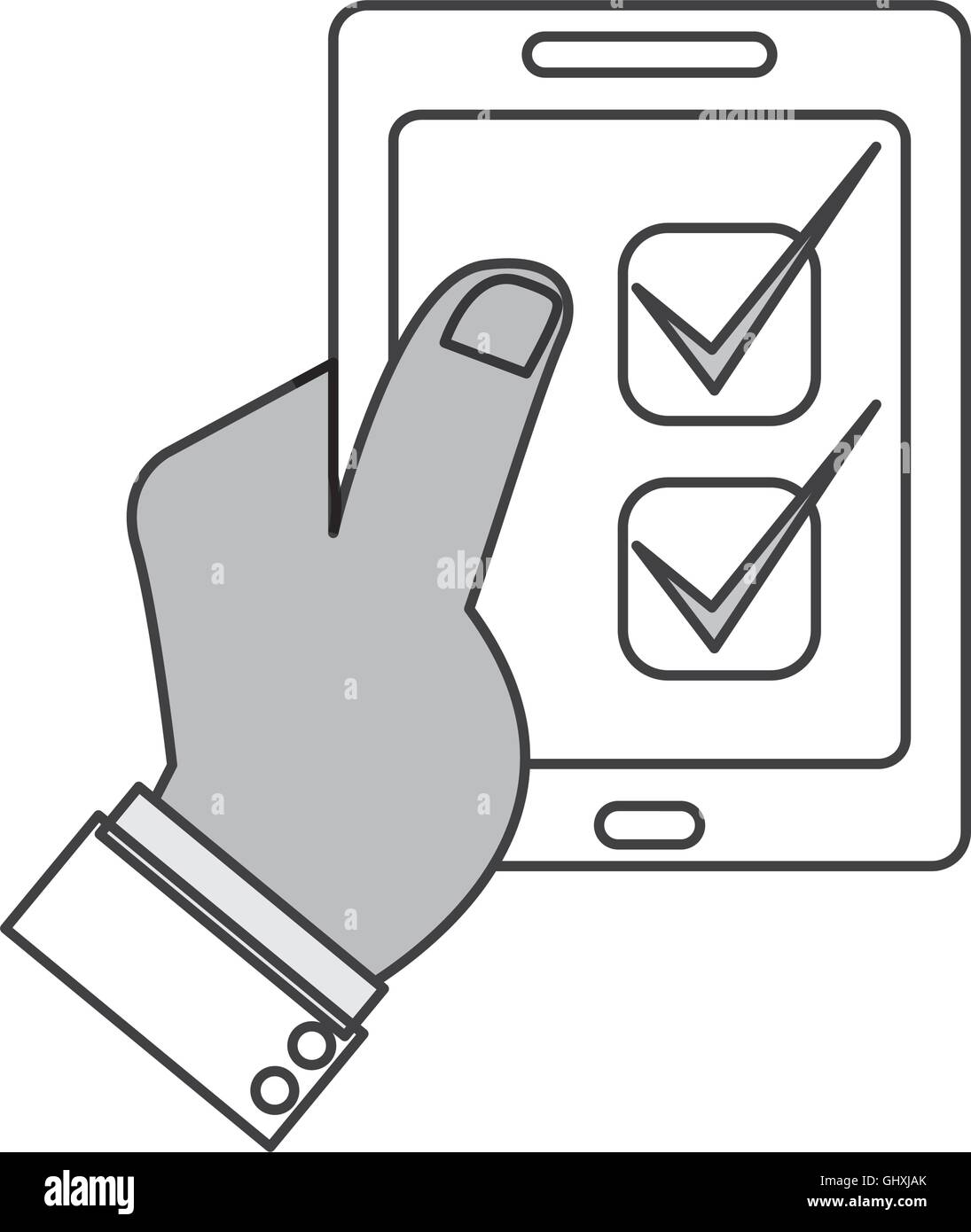 modern cellphone with checklist icon Stock Vector Image & Art - Alamy