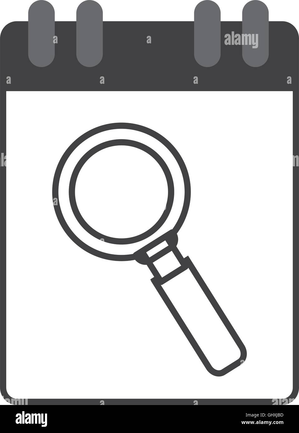 wired notebook with magnifying glass icon Stock Vector Image & Art - Alamy