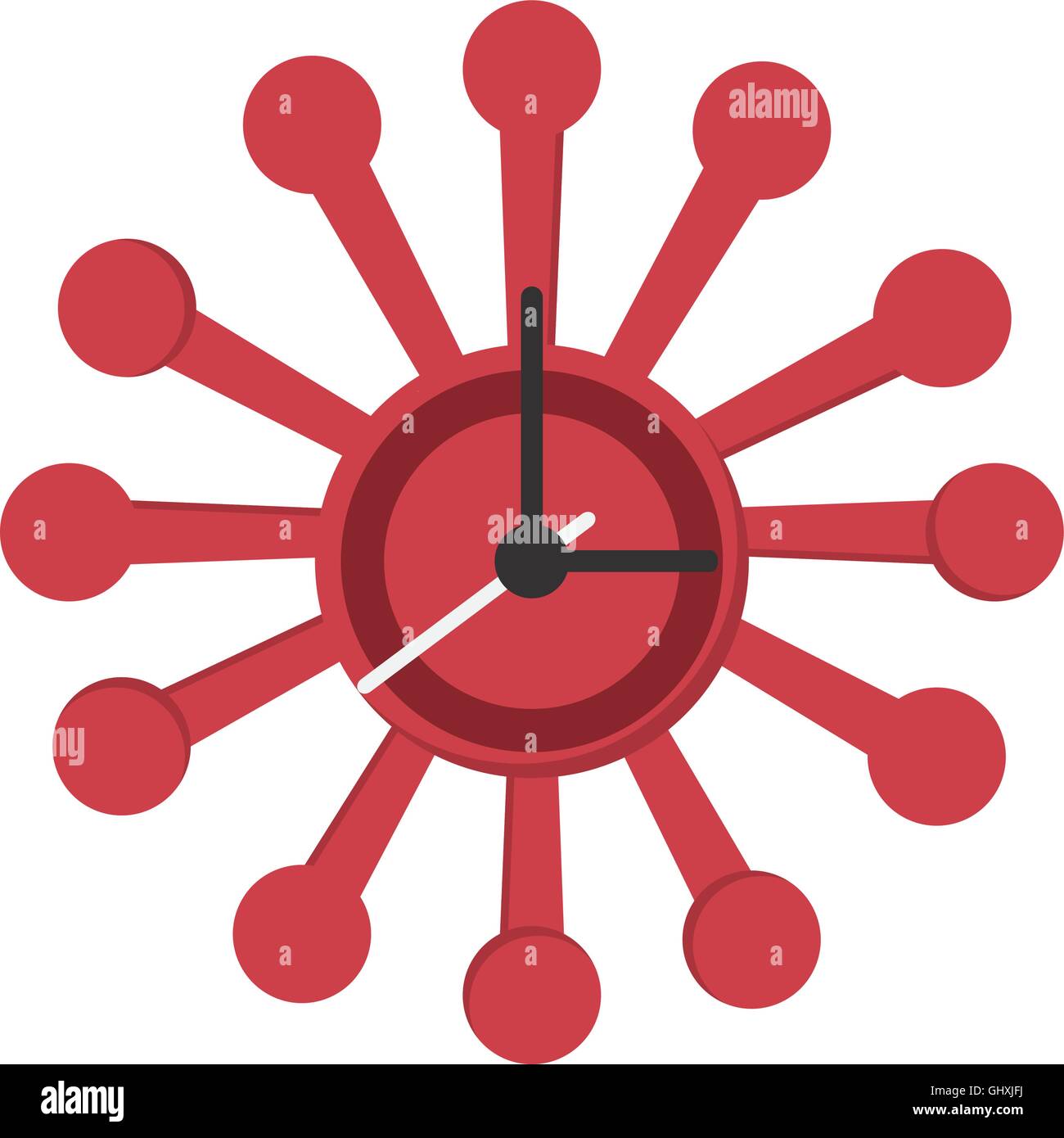 retro wall clock icon Stock Vector Image & Art - Alamy
