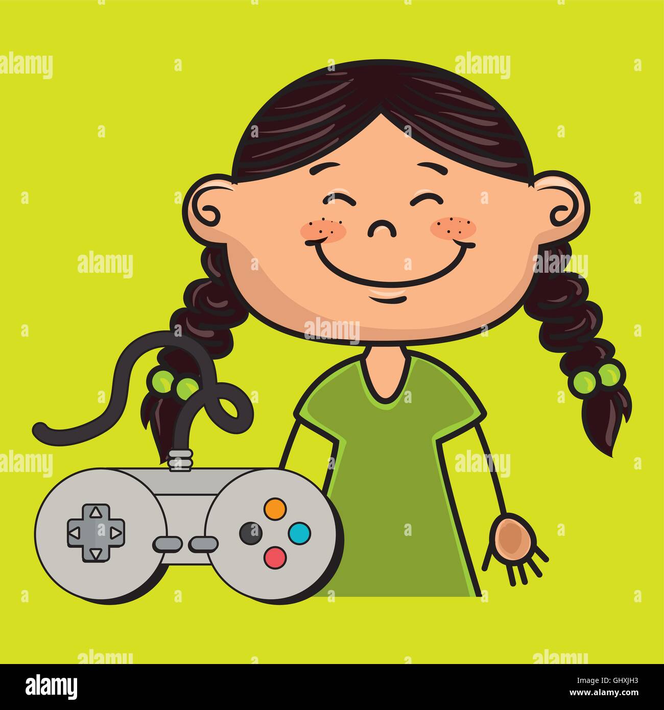 girl game control icon Stock Vector Image & Art - Alamy