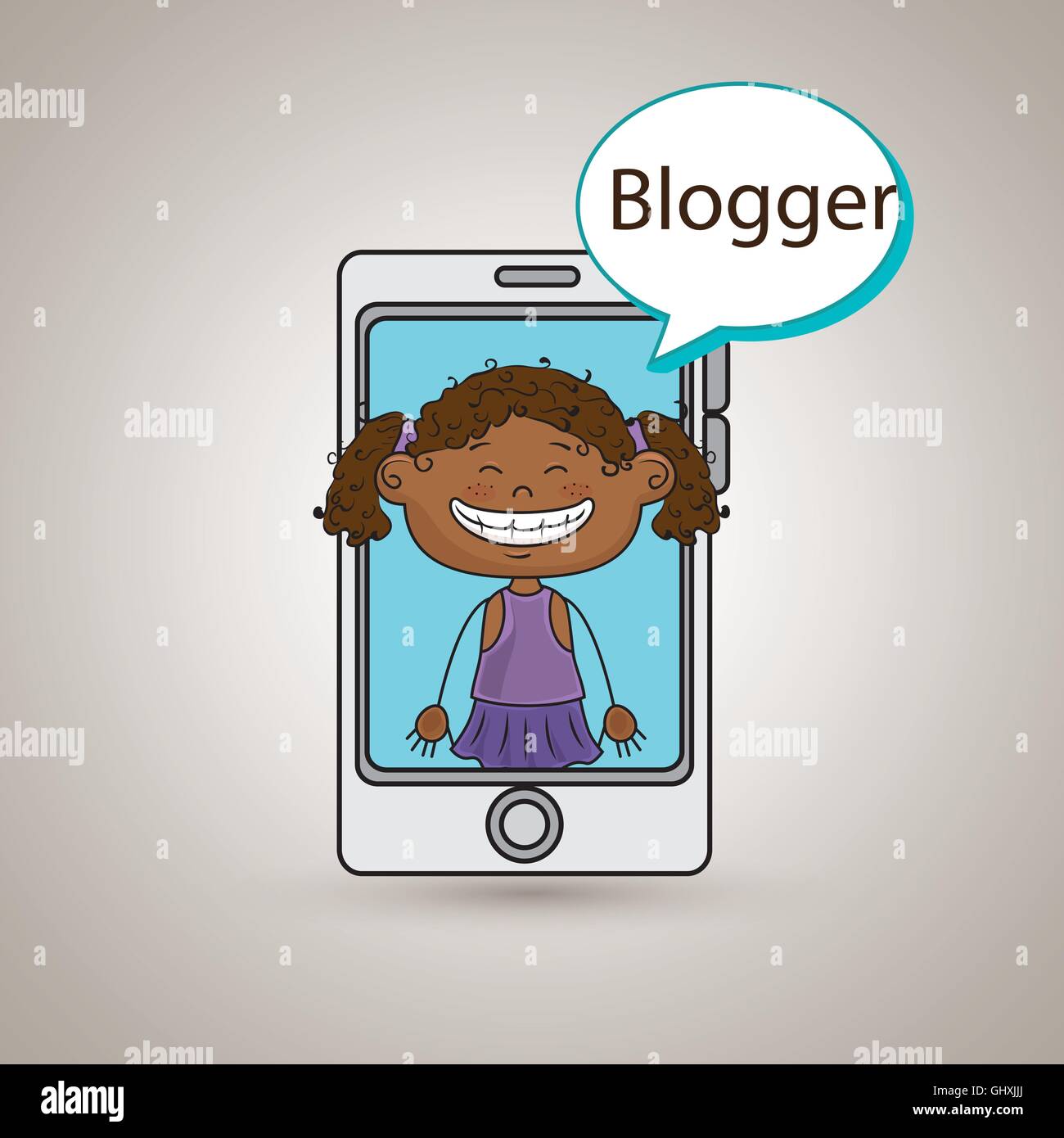 girl cellphone blogger web Stock Vector