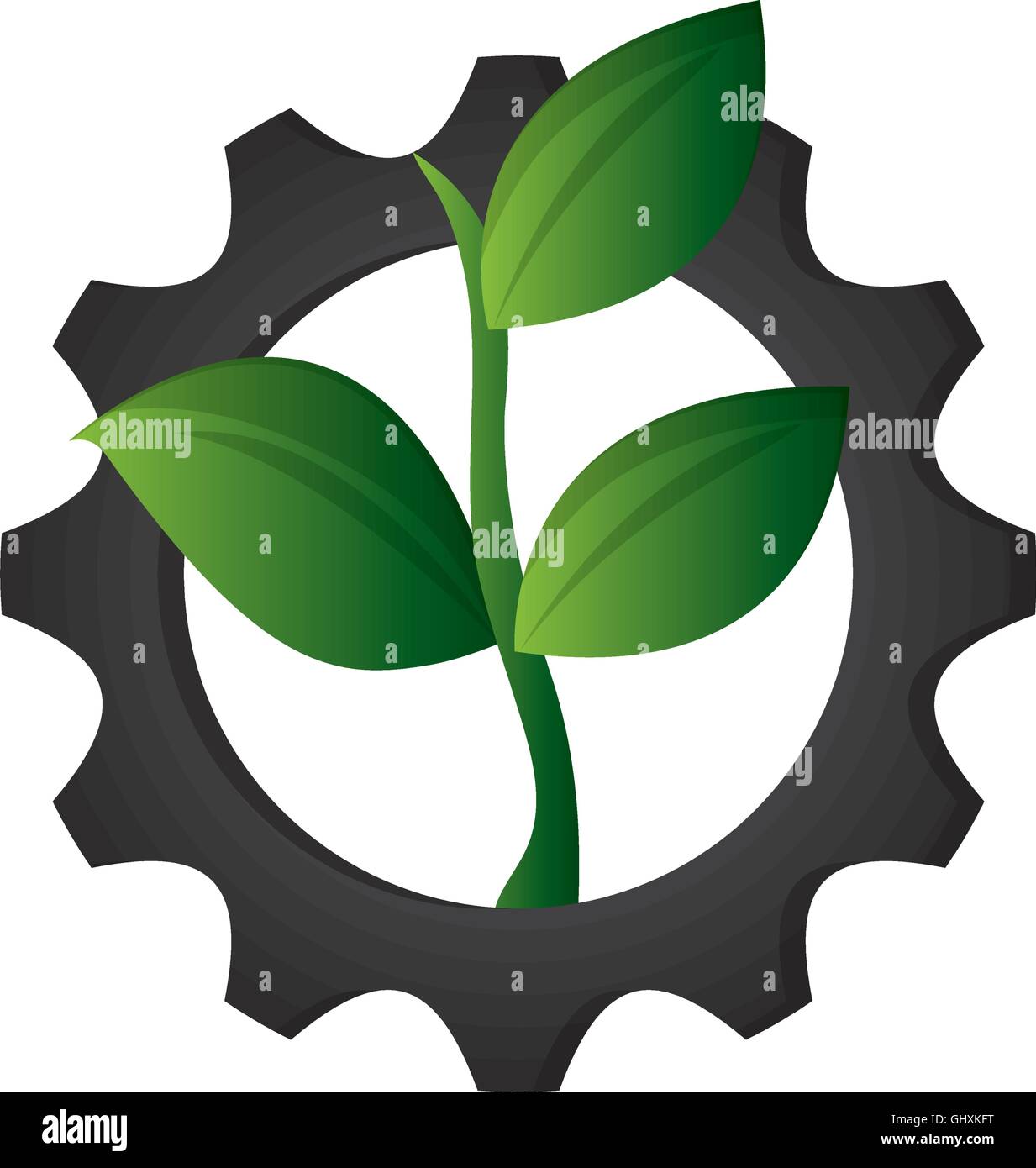 gear and leaf icon Stock Vector Image & Art Alamy