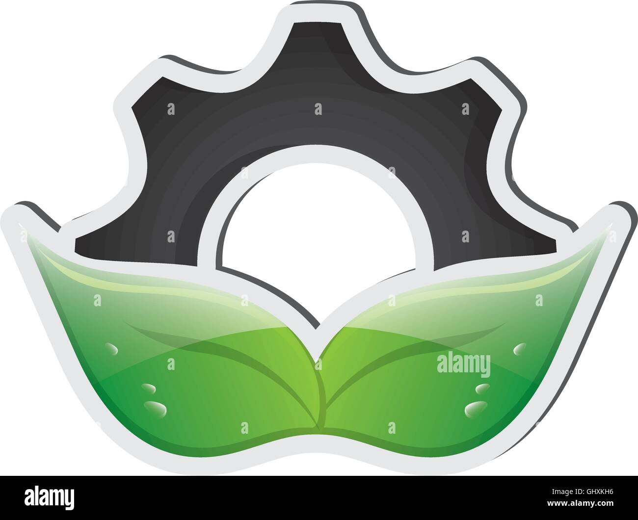 gear and leaf icon Stock Vector Image & Art Alamy
