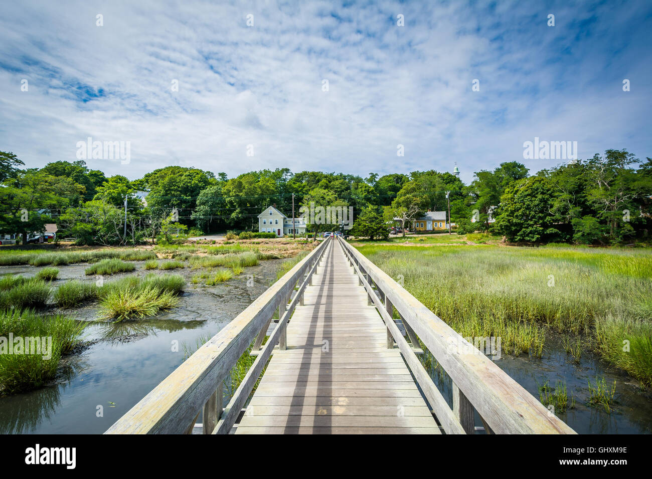 Uncle Tim's Bridge, in Wellfleet, Cape Cod, Massachusetts. Stock Photo