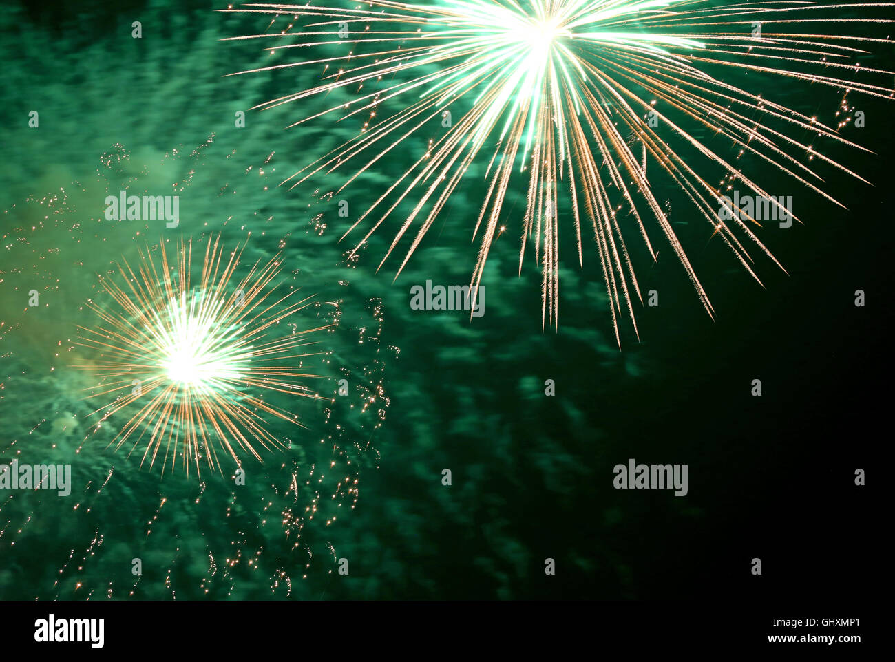 show with large colorful fireworks in the sky Stock Photo - Alamy
