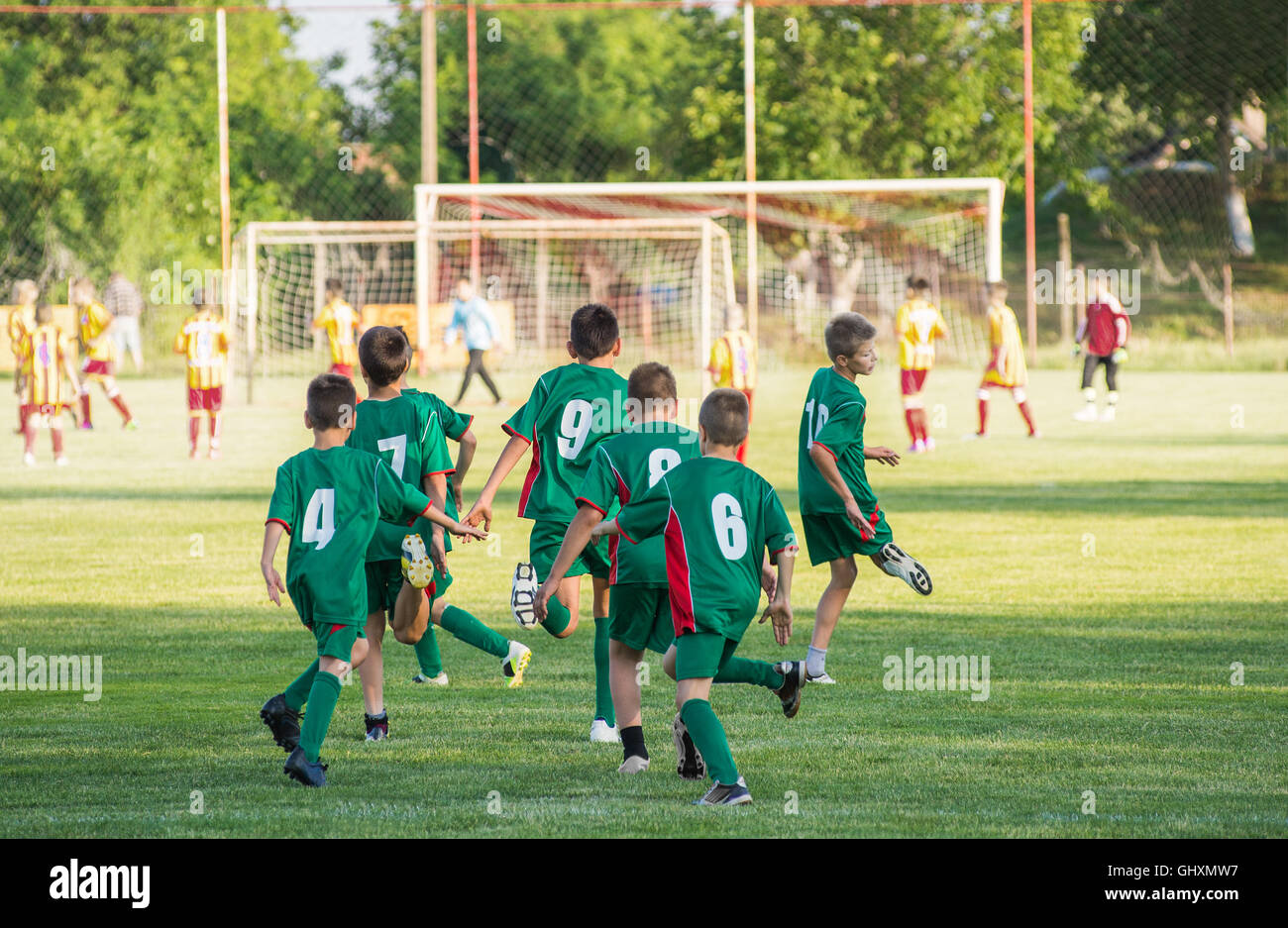 Soccer Training For Kids In Football Field Stock Photo Alamy Soccer Training For Kids In Football Field Stock Photo Alamy