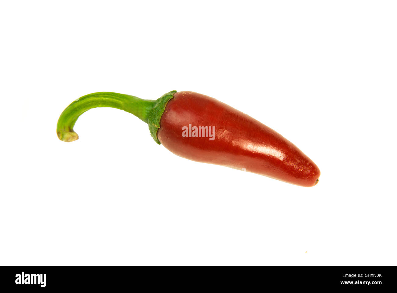 One ripe red Chilli peppers on over white Stock Photo - Alamy