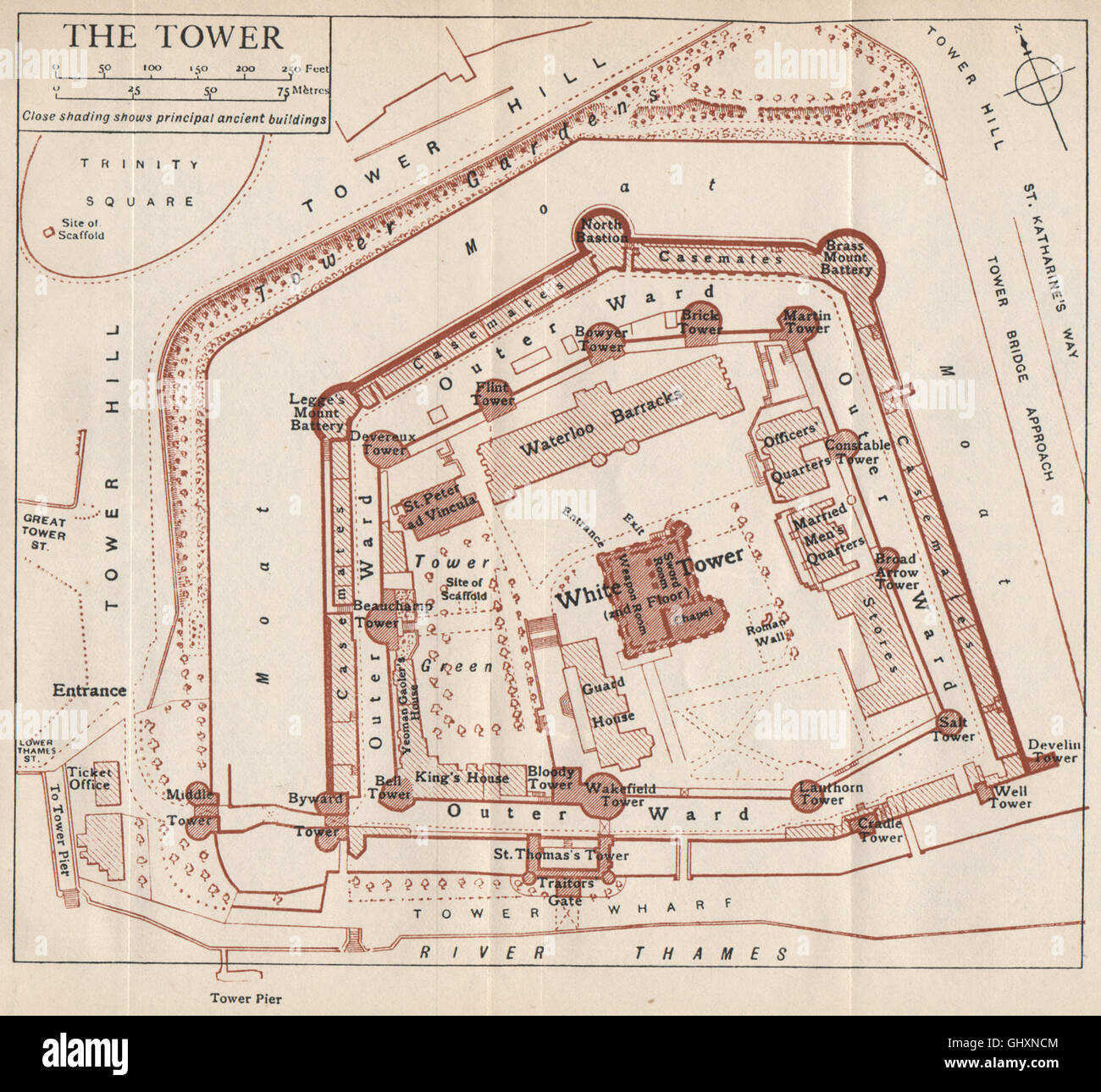 Vintage Tower Of London Hi Res Stock Photography And Images Alamy   Tower Of London Vintage Map Plan 1935 GHXNCM 