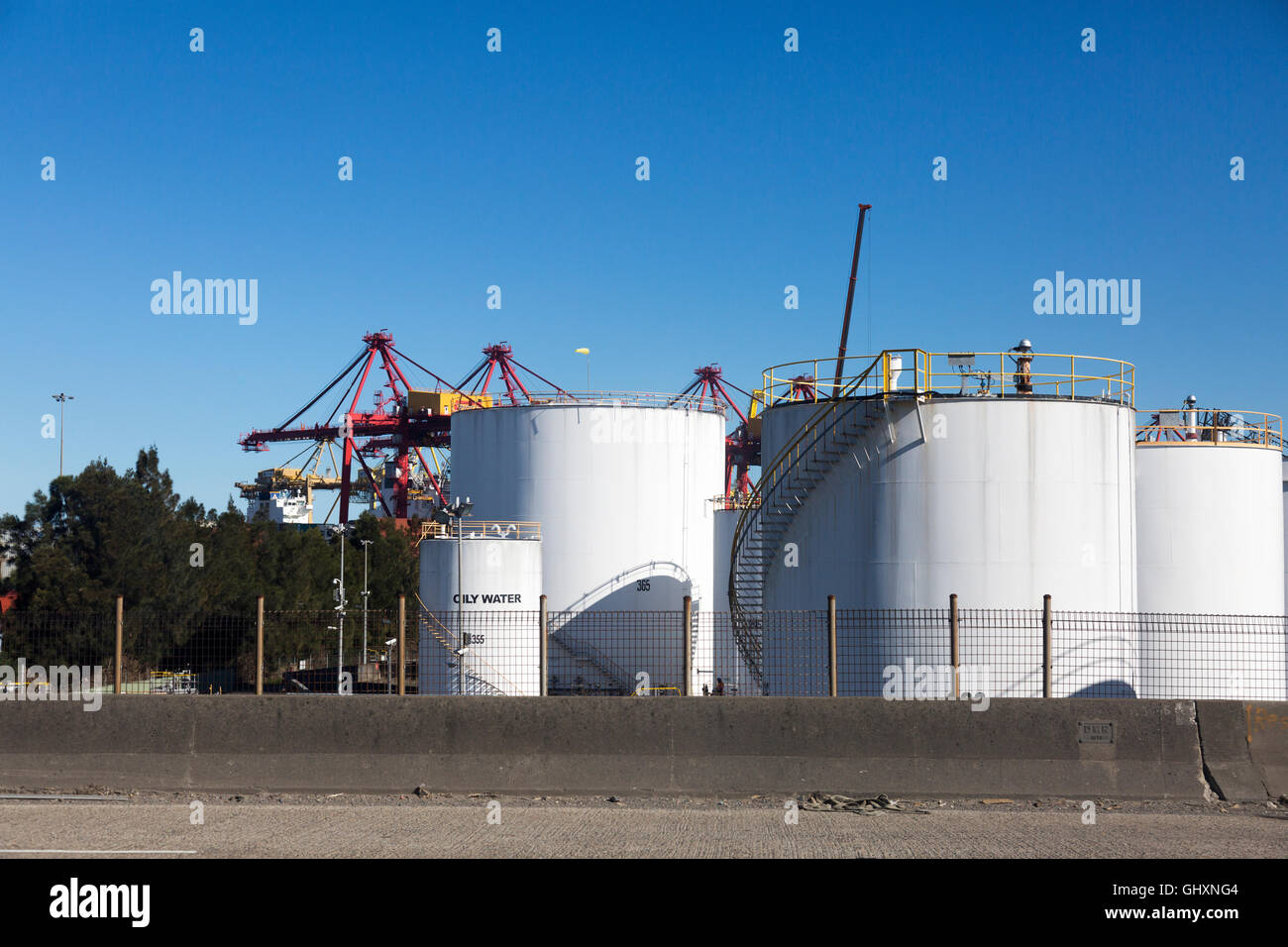 Fuel gas containers at Port Botany NSW Ports,Sydney,Australia Stock Photo