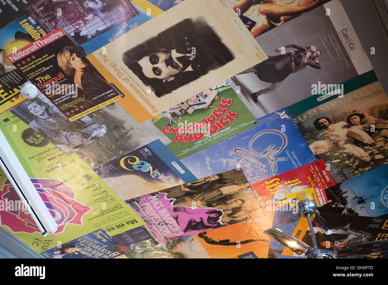 Posters on the ceiling of a public house in London, United Kingdom Stock Photo Alamy