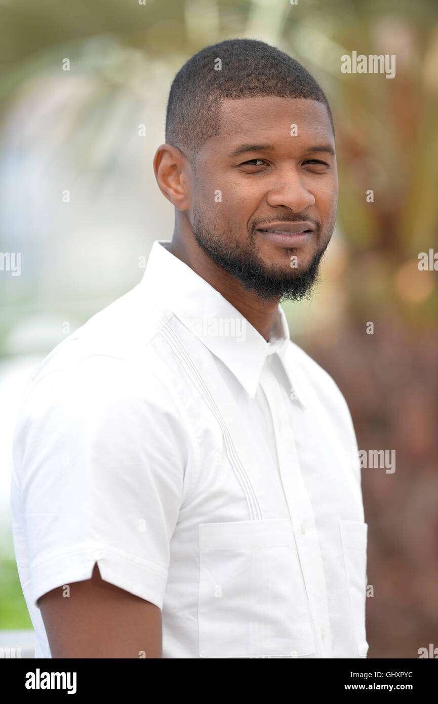 69th Cannes Film Festival: Usher Terry Raymond IV posing during a photocall for the film "Hands of stone" (2016/05/16) Stock Photo