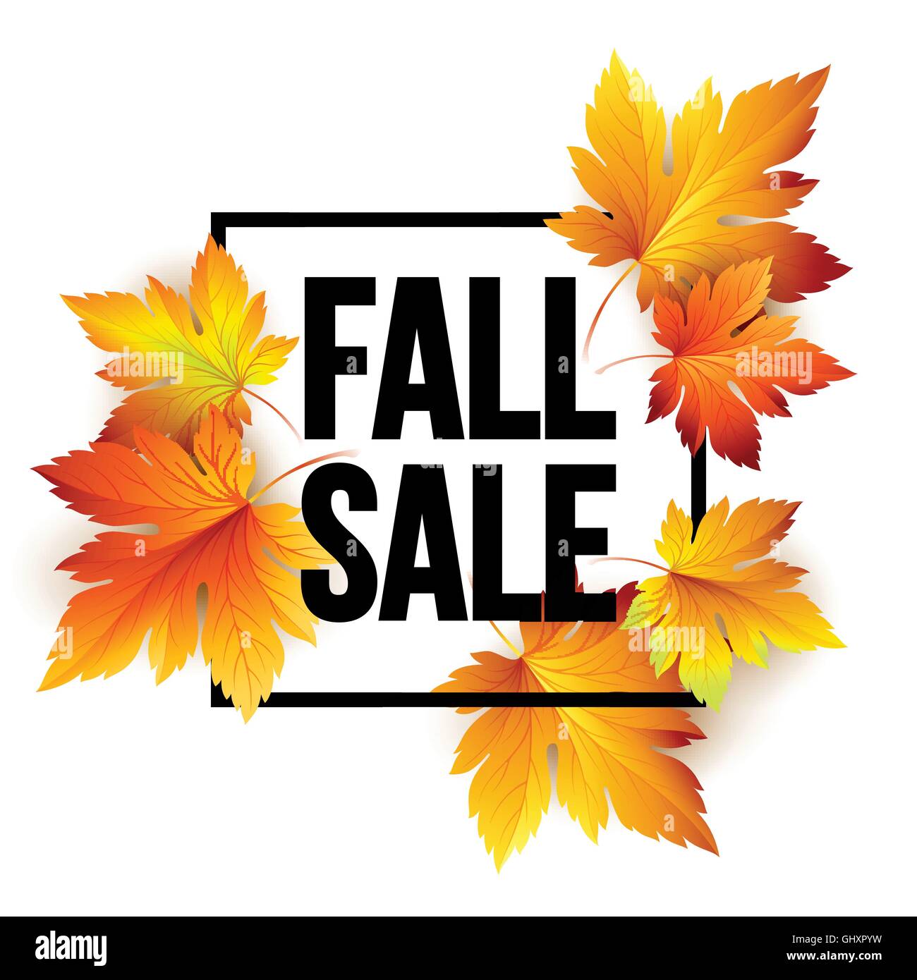 Autumn seasonal sale banner design. Fal leaf. Vector illustration Stock Vector