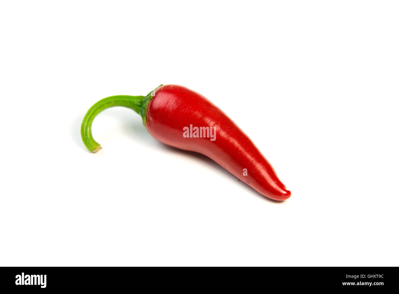 One ripe red Chilli peppers on over white Stock Photo - Alamy