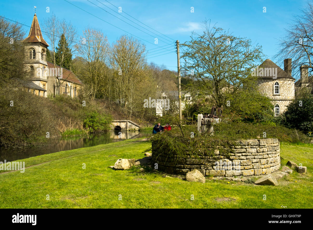Spring sunshine on the improved Thames & Severn Canal project at