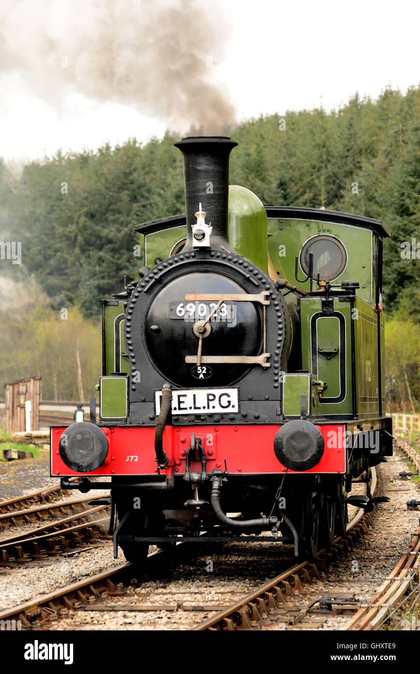 Class J72 0-6-0 tank locomotive No 69023 at Levisham station on the ...