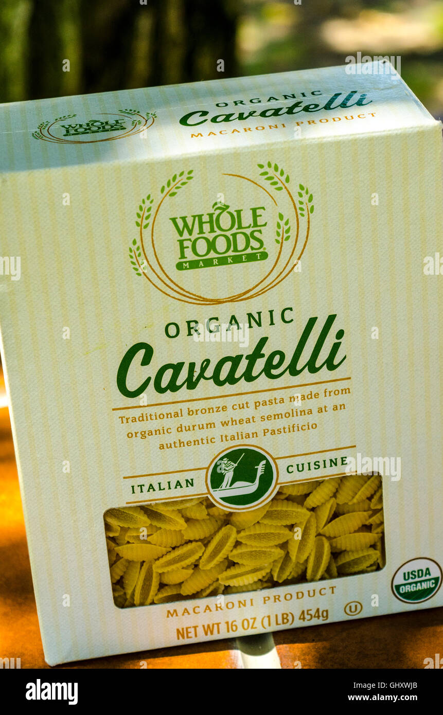 Whole Foods store brand of organic Cavatelli pasta Stock Photo Alamy