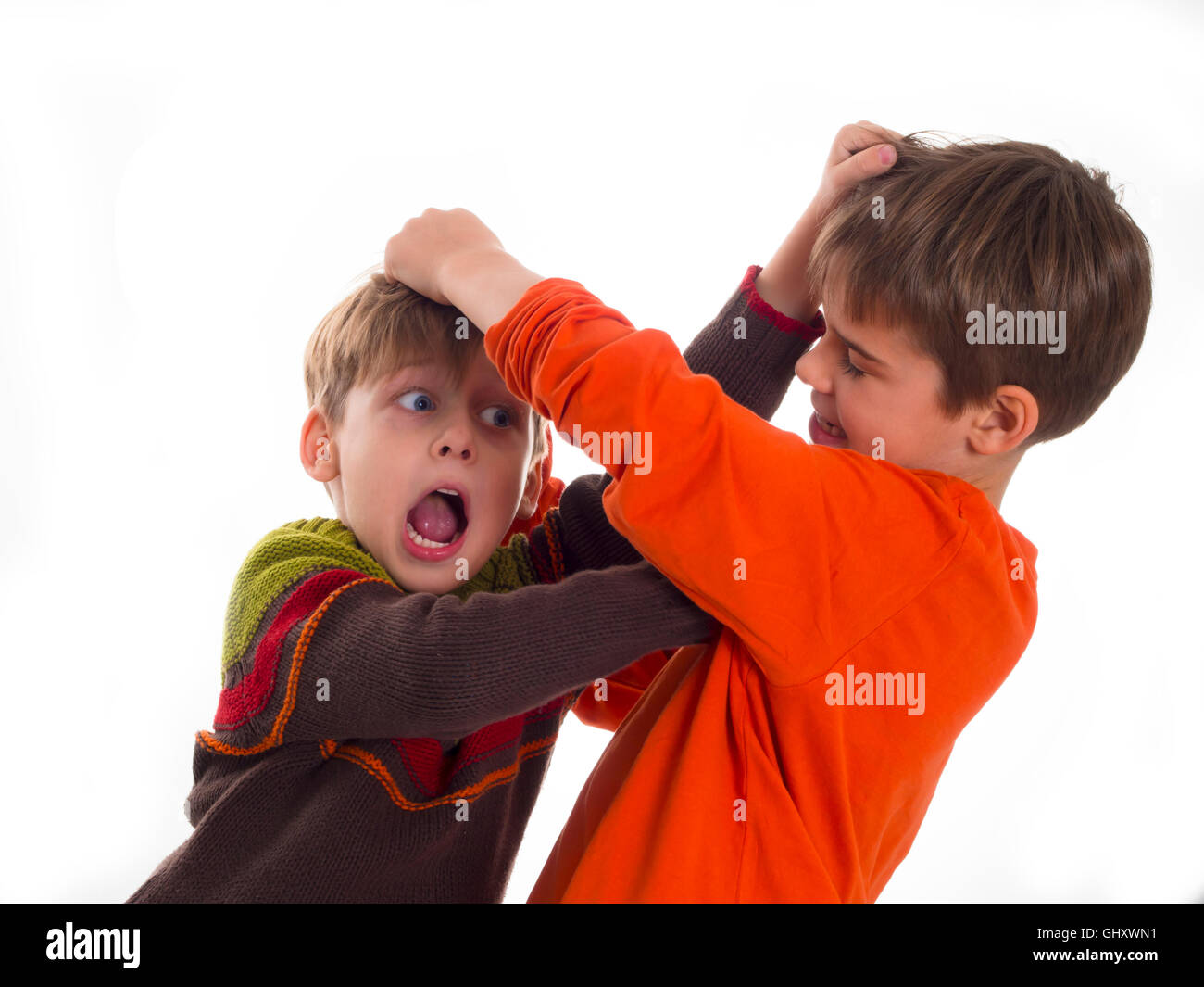Two boys fighting Stock Photo Alamy
