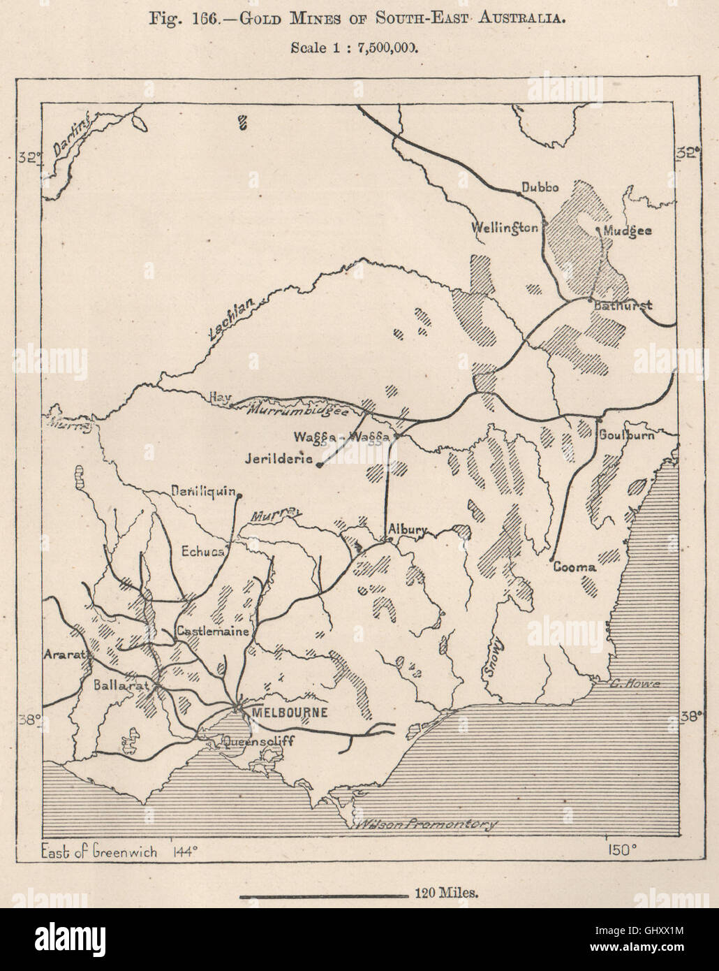 gold-mines-of-south-east-australia-1885-antique-map-stock-photo-alamy